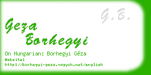 geza borhegyi business card